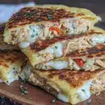 crispy sheet pan quesadillas with chicken - featured image