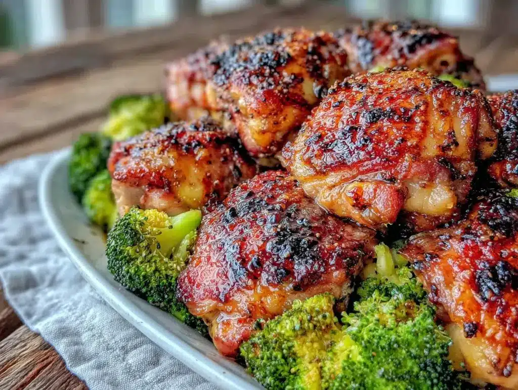 crispy sheet pan teriyaki chicken and broccoli - featured image