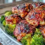 crispy sheet pan teriyaki chicken and broccoli - featured image