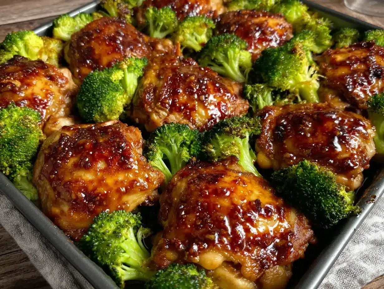 crispy sheet pan teriyaki chicken and broccoli preparation steps