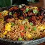 crispy teriyaki chicken fried rice - featured image