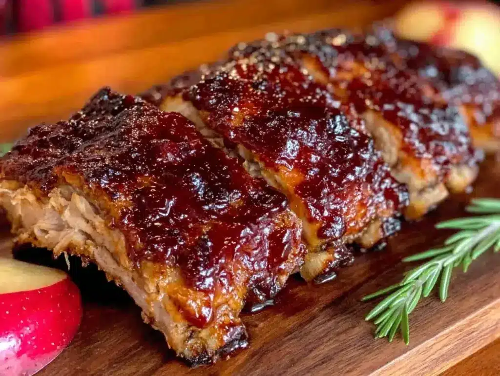 crockpot peach bbq ribs - featured image