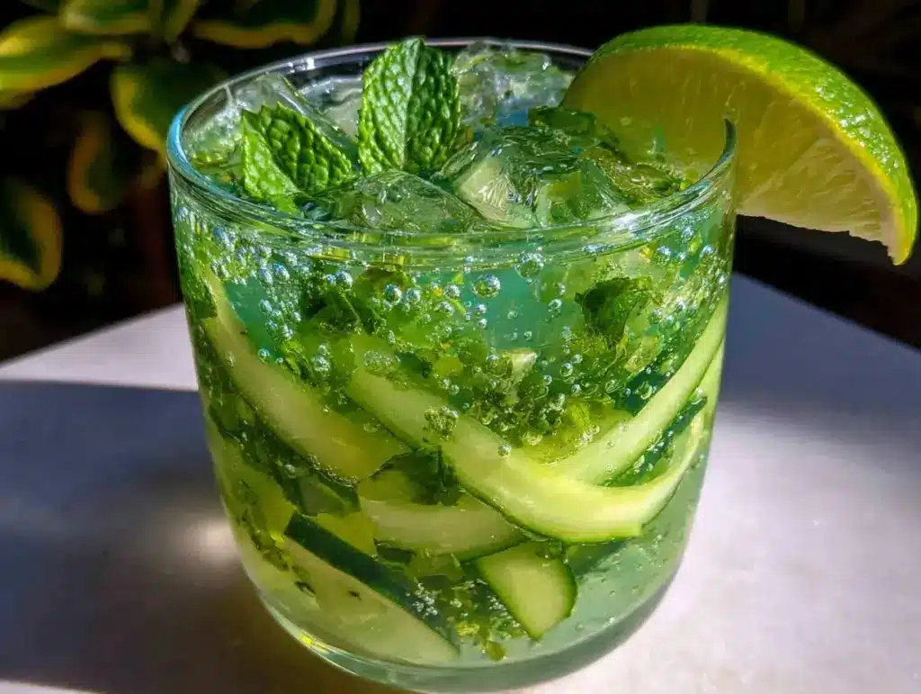 cucumber mint gin and tonic - featured image