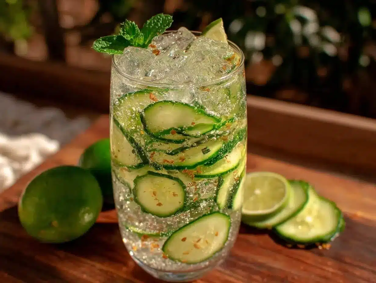 cucumber mint gin and tonic preparation steps