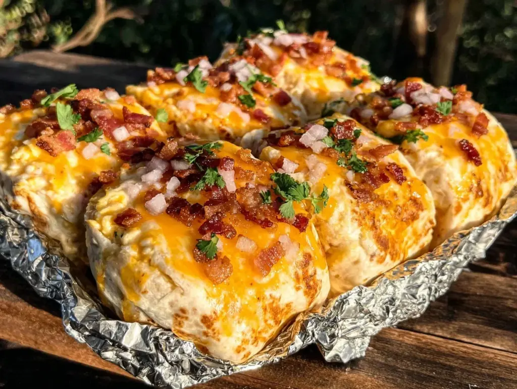 easy camping breakfast burritos - featured image