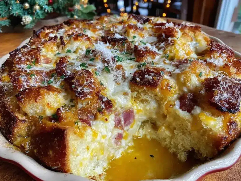 Easy Cheesy Croque Madame Casserole - featured image