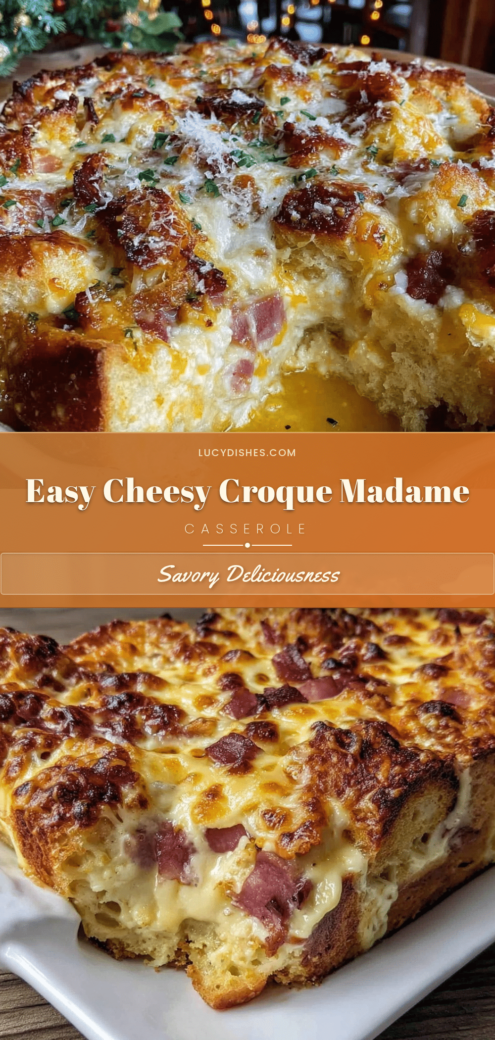 Easy Cheesy Croque Madame Casserole recipe