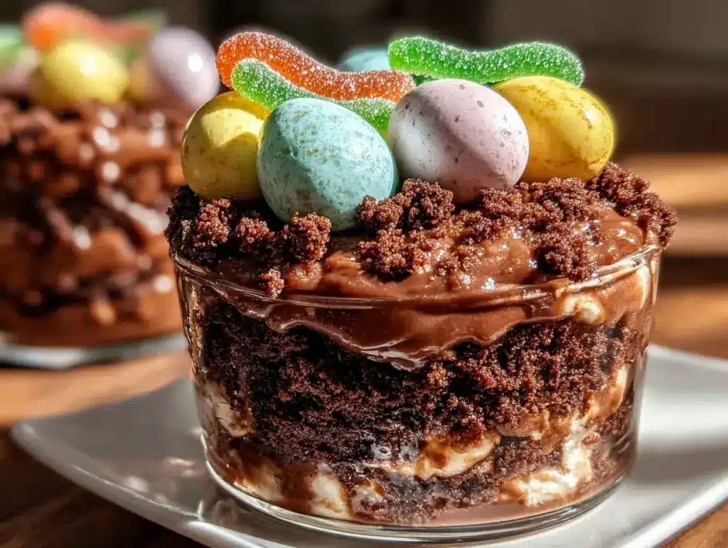 Easy Creamy Dirt Cup Easter Nests - featured image