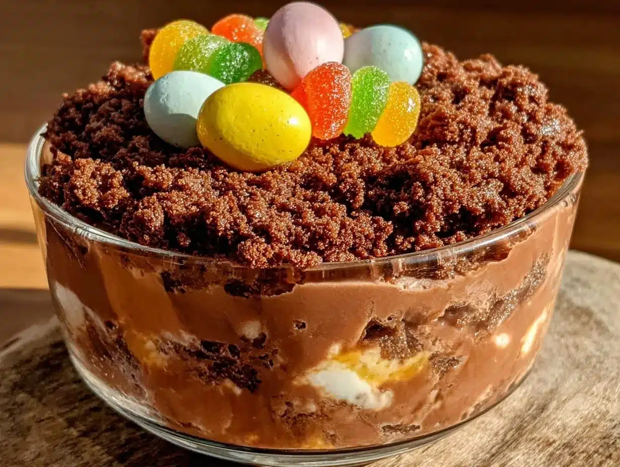 Easy Creamy Dirt Cup Easter Nests preparation steps