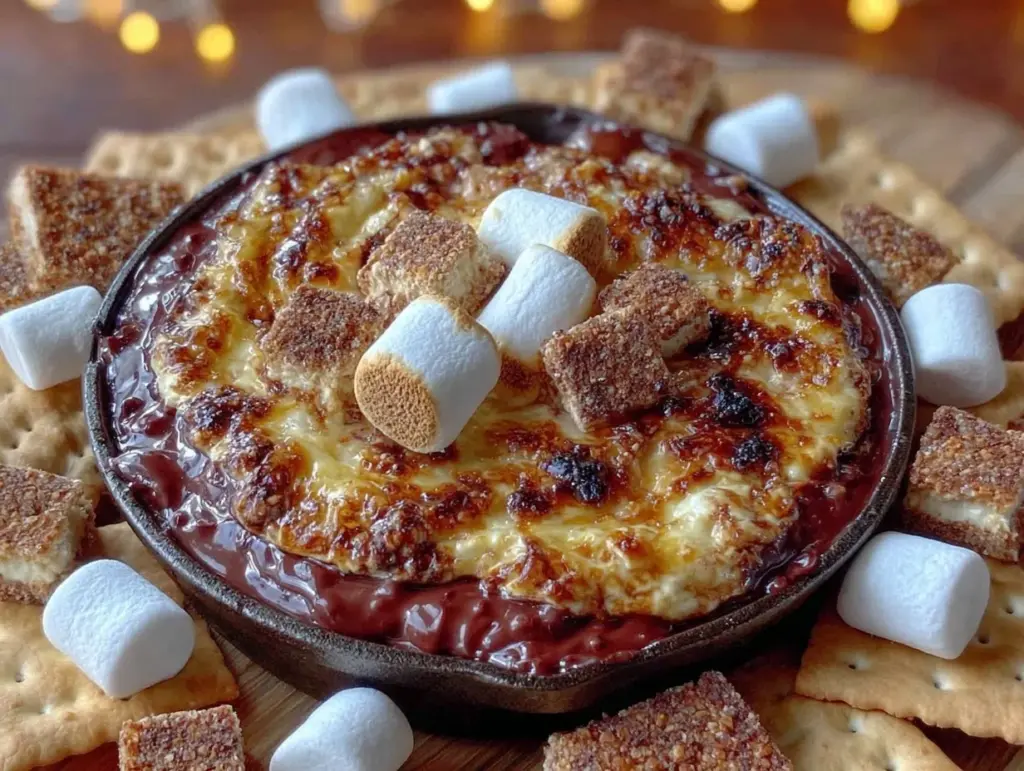 easy gooey kid-friendly s’mores dip skillet - featured image