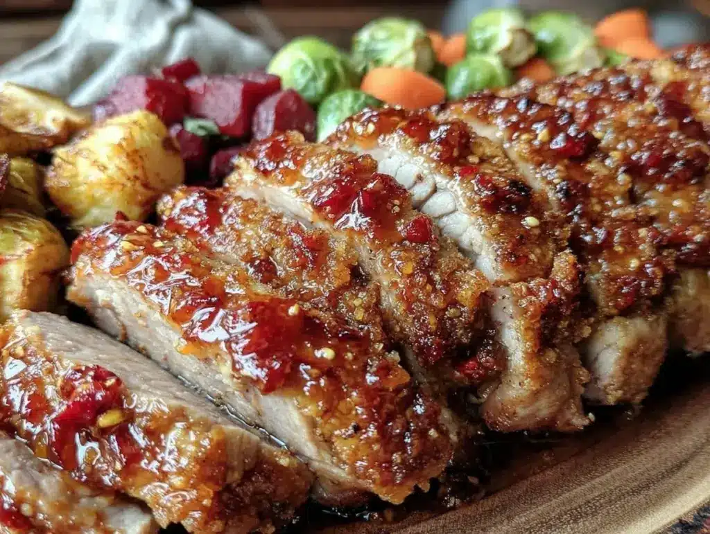 easy honey garlic pork tenderloin - featured image
