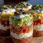 easy mexican seven-layer dip jars - featured image