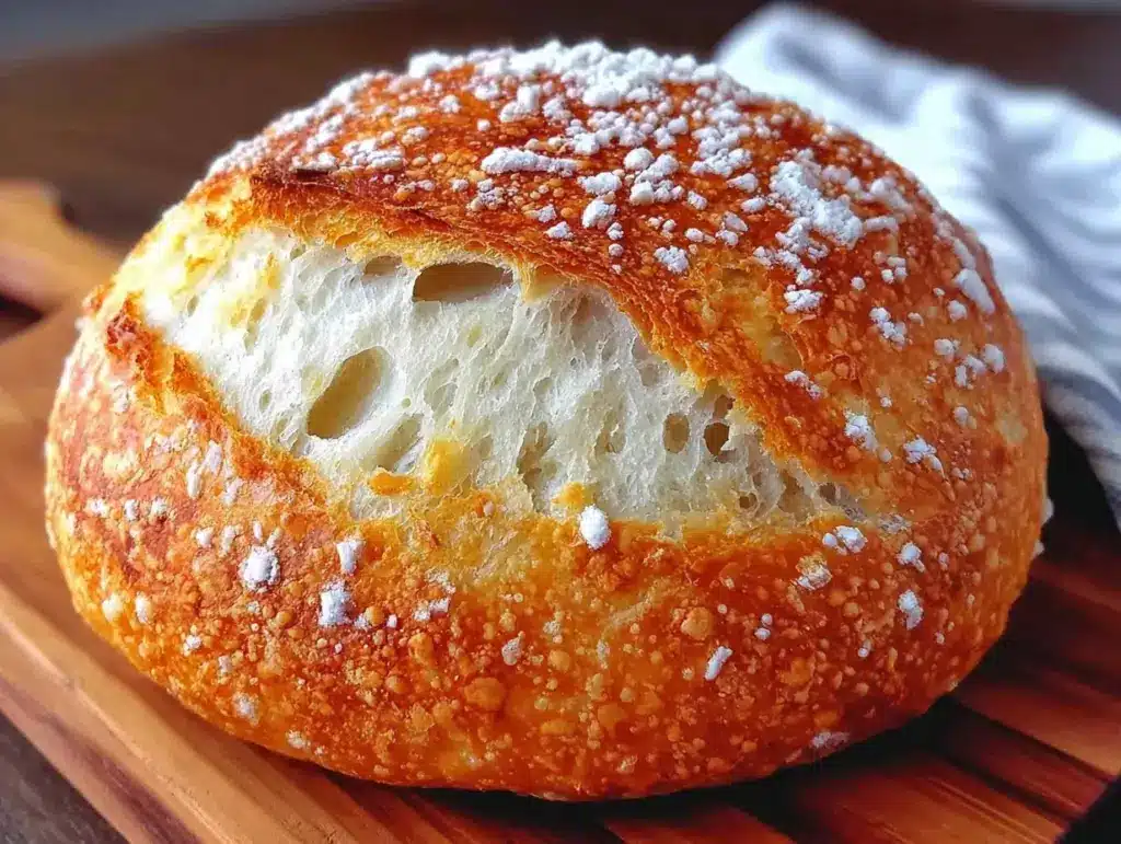 easy no-knead sourdough bread - featured image