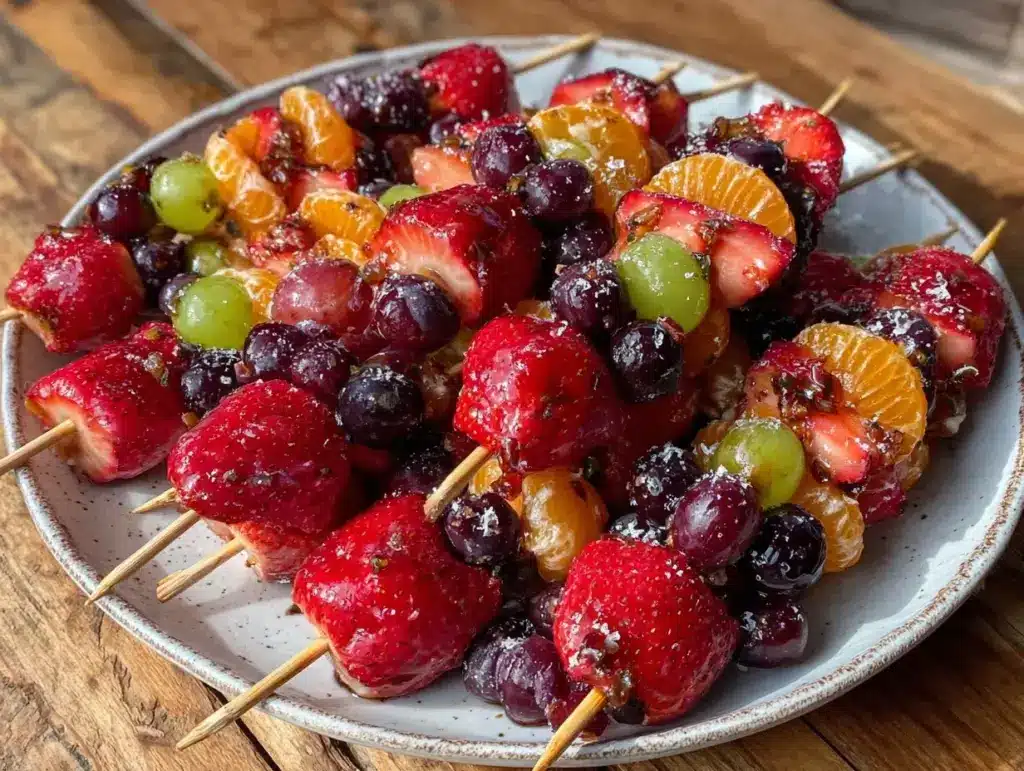 easy picky eater rainbow fruit skewers - featured image