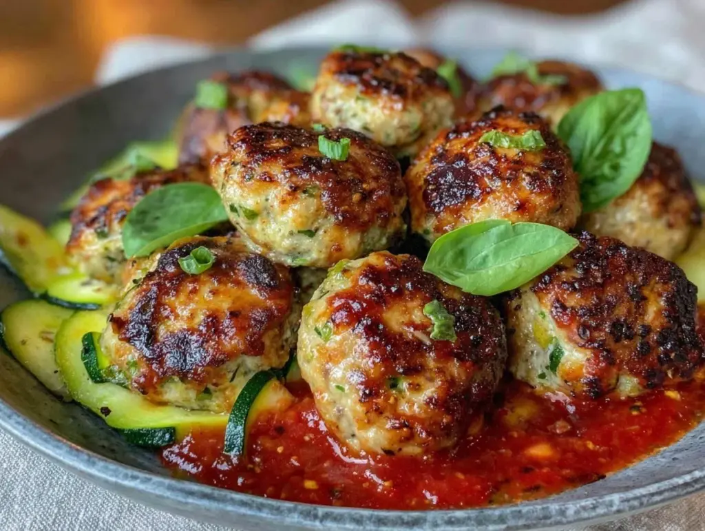 easy sheet pan turkey meatballs - featured image