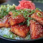 easy teriyaki salmon bowl - featured image