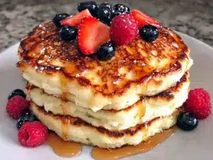 fluffy cottage cheese pancakes - featured image