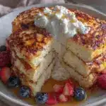 fluffy greek yogurt protein pancakes - featured image