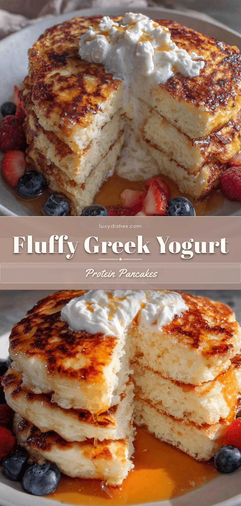 fluffy greek yogurt protein pancakes recipe