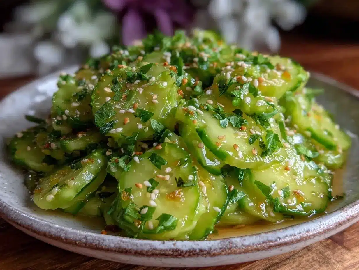 Fresh Asian Cucumber Salad preparation steps