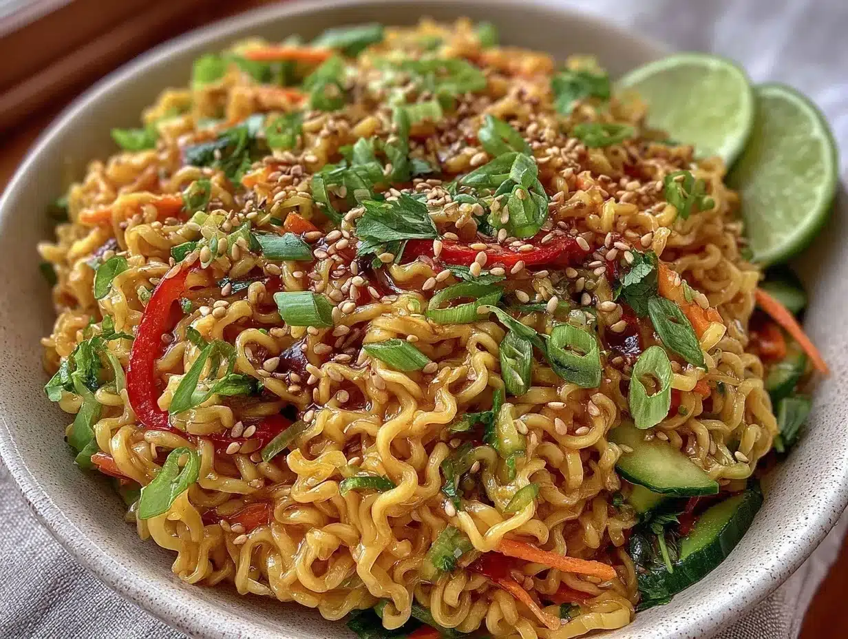 fresh asian sesame noodle salad preparation steps