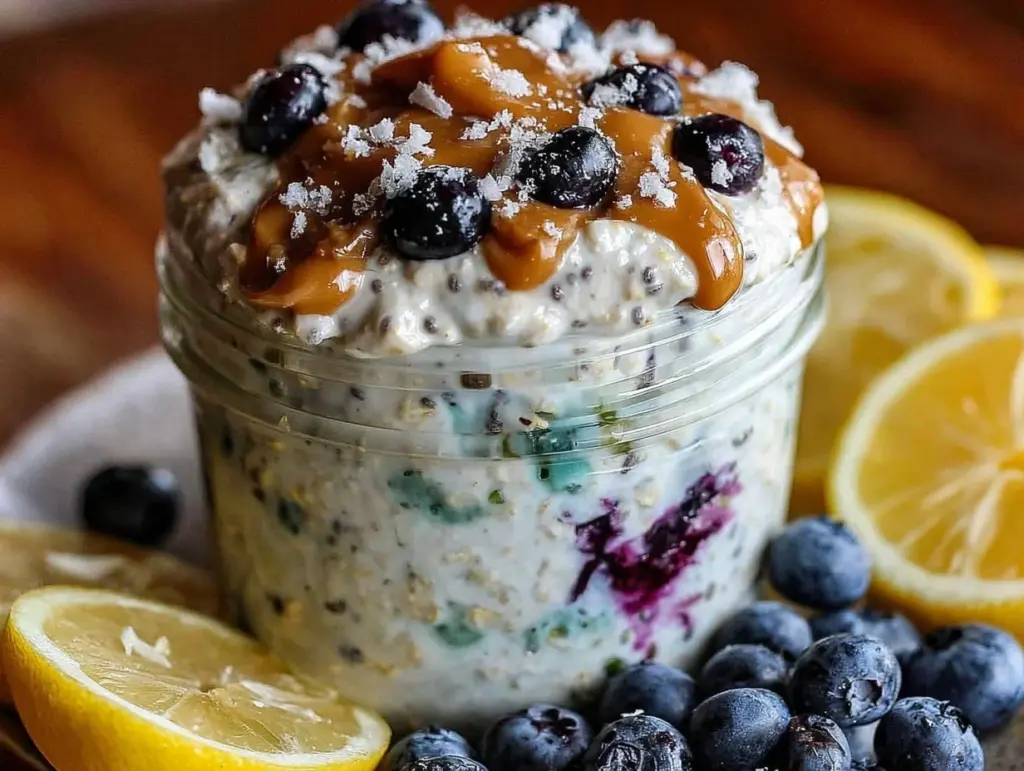 fresh blueberry lemon overnight oats - featured image