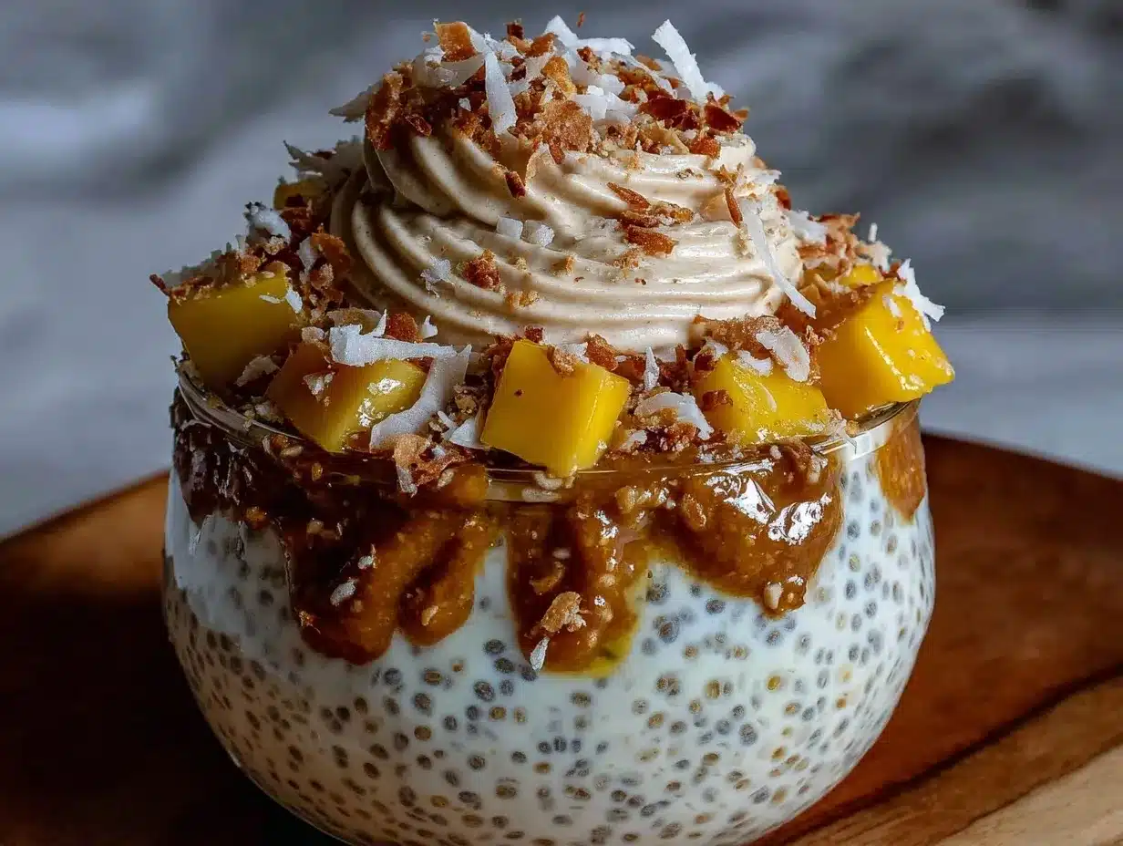 fresh chia pudding parfait preparation steps