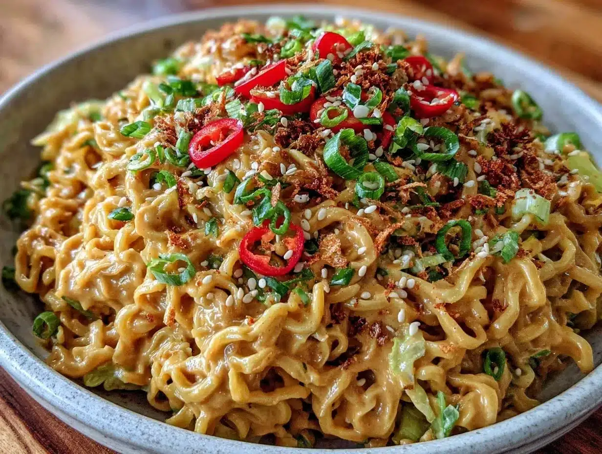 fresh cold sesame noodle salad preparation steps