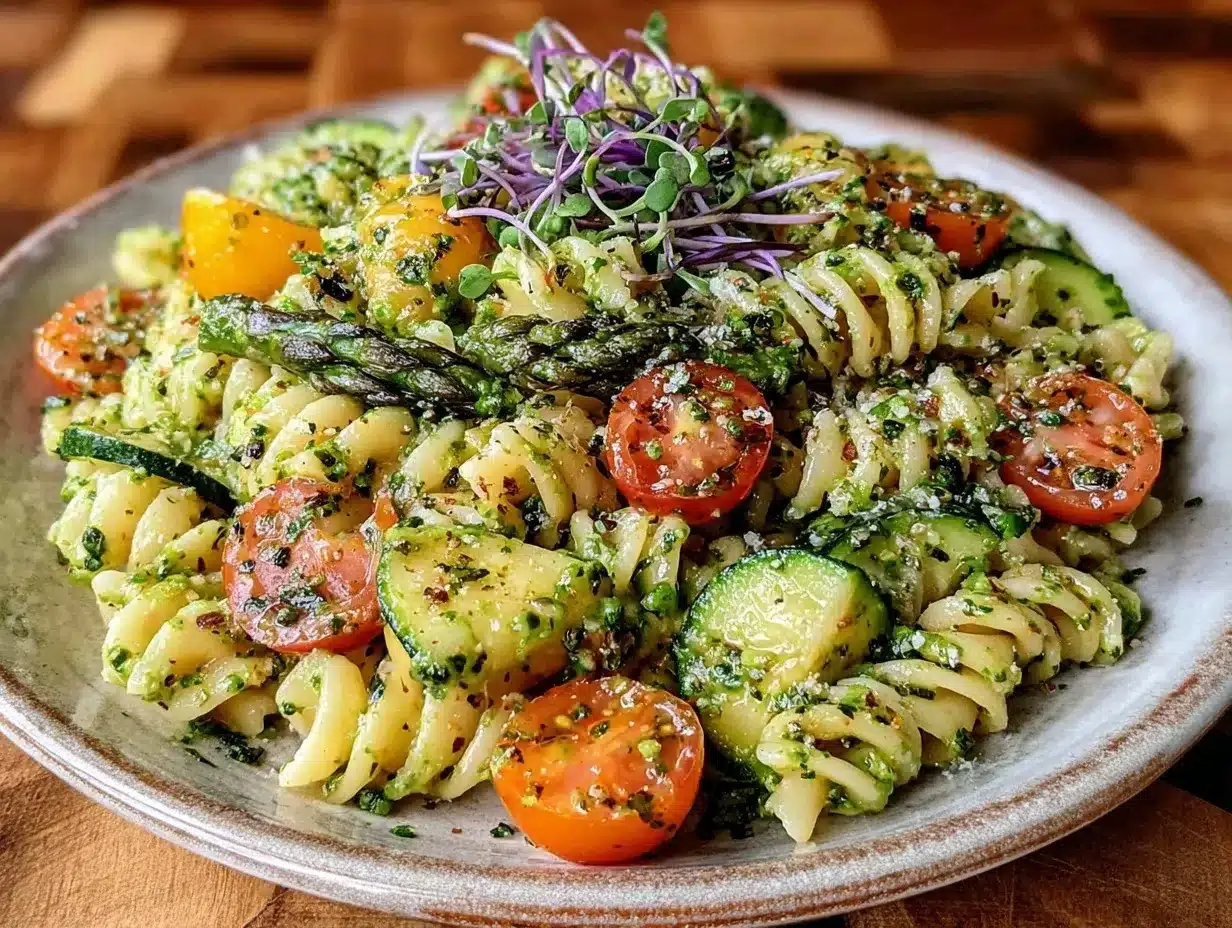 Fresh Green Goddess Pasta Salad preparation steps