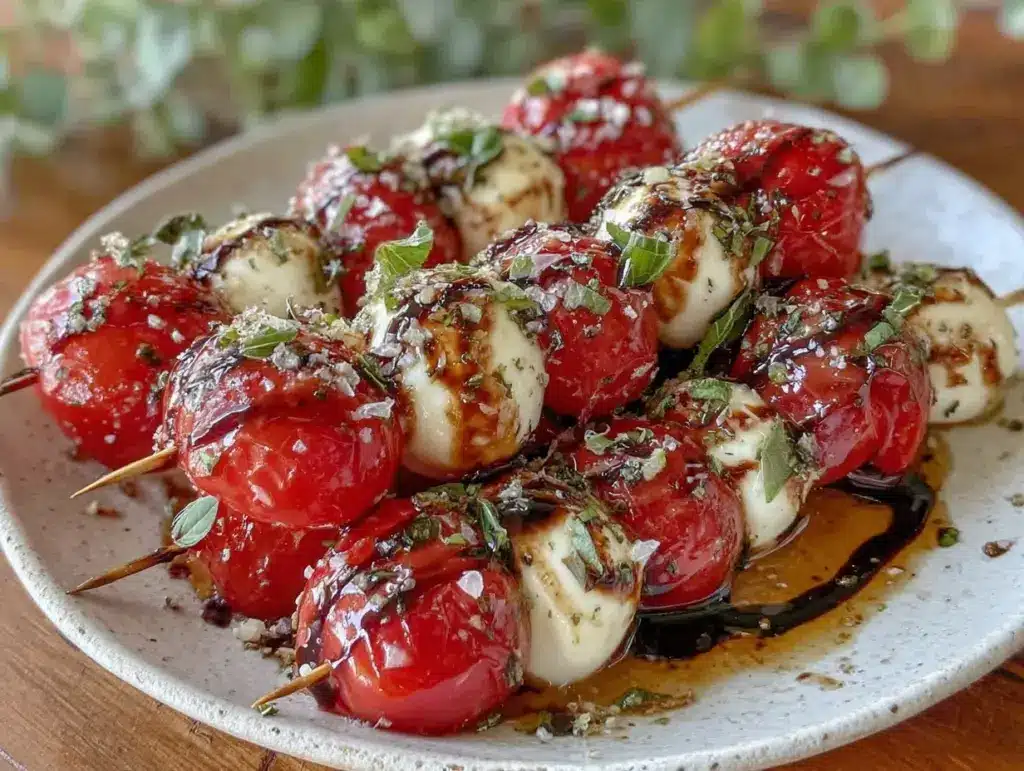 fresh italian caprese skewers - featured image