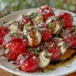 fresh italian caprese skewers - featured image