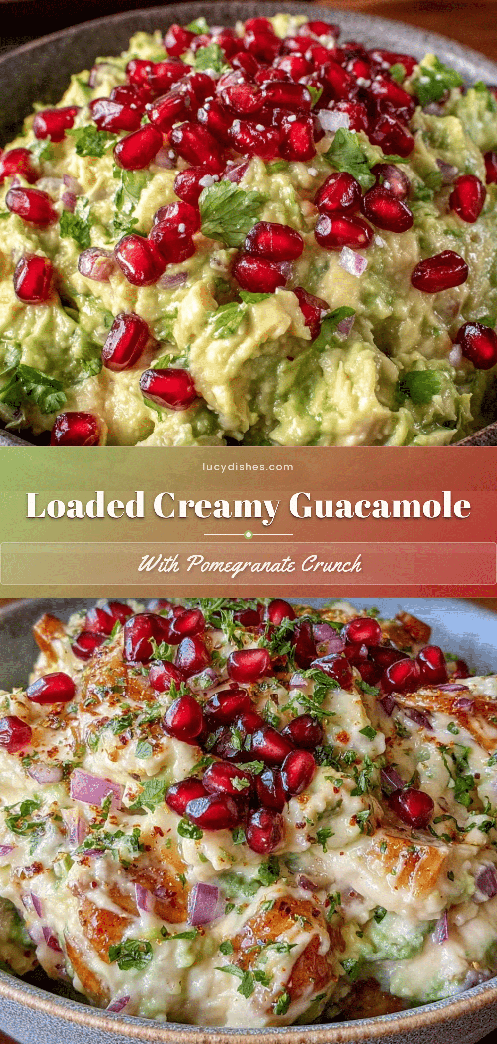 fresh loaded guacamole with pomegranate seeds recipe