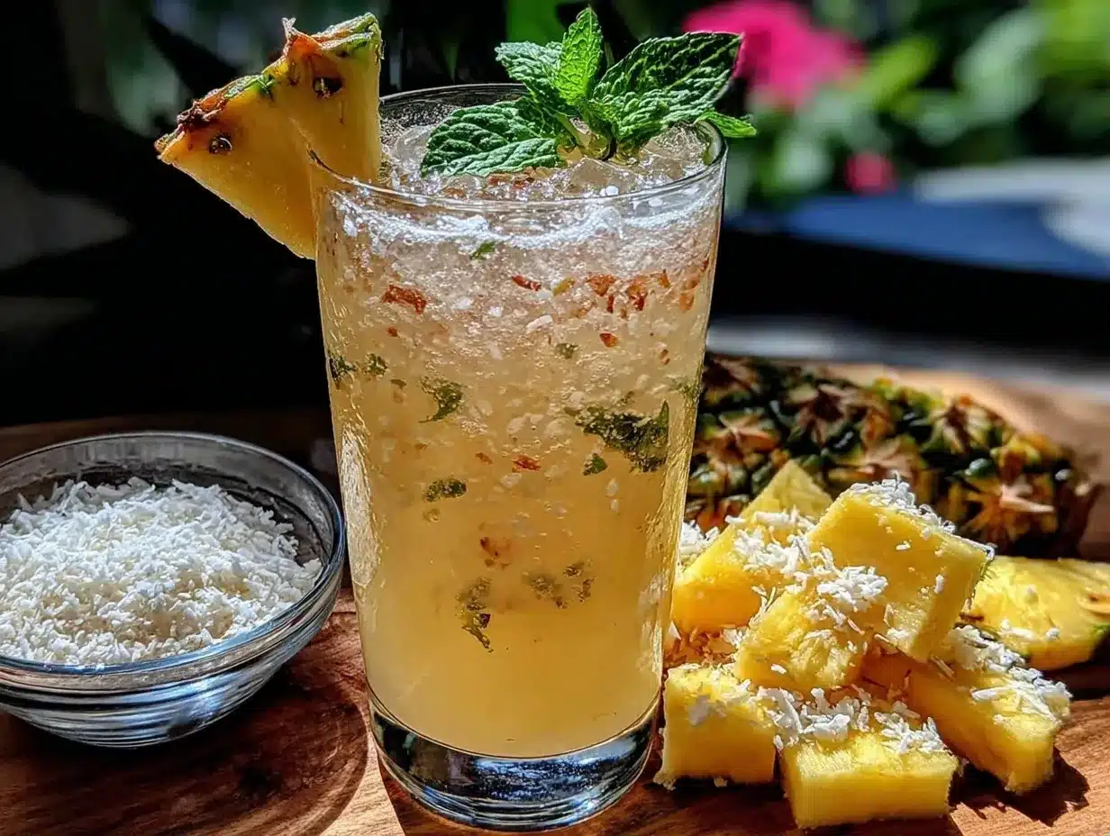 fresh pineapple coconut agua fresca preparation steps