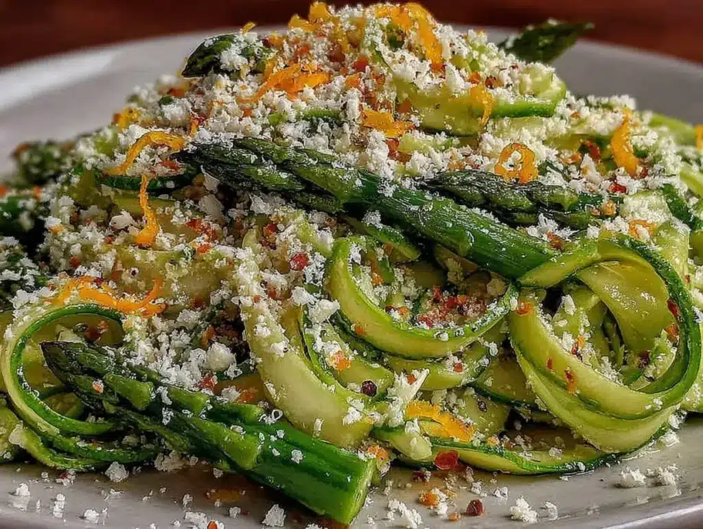 fresh shaved asparagus salad - featured image