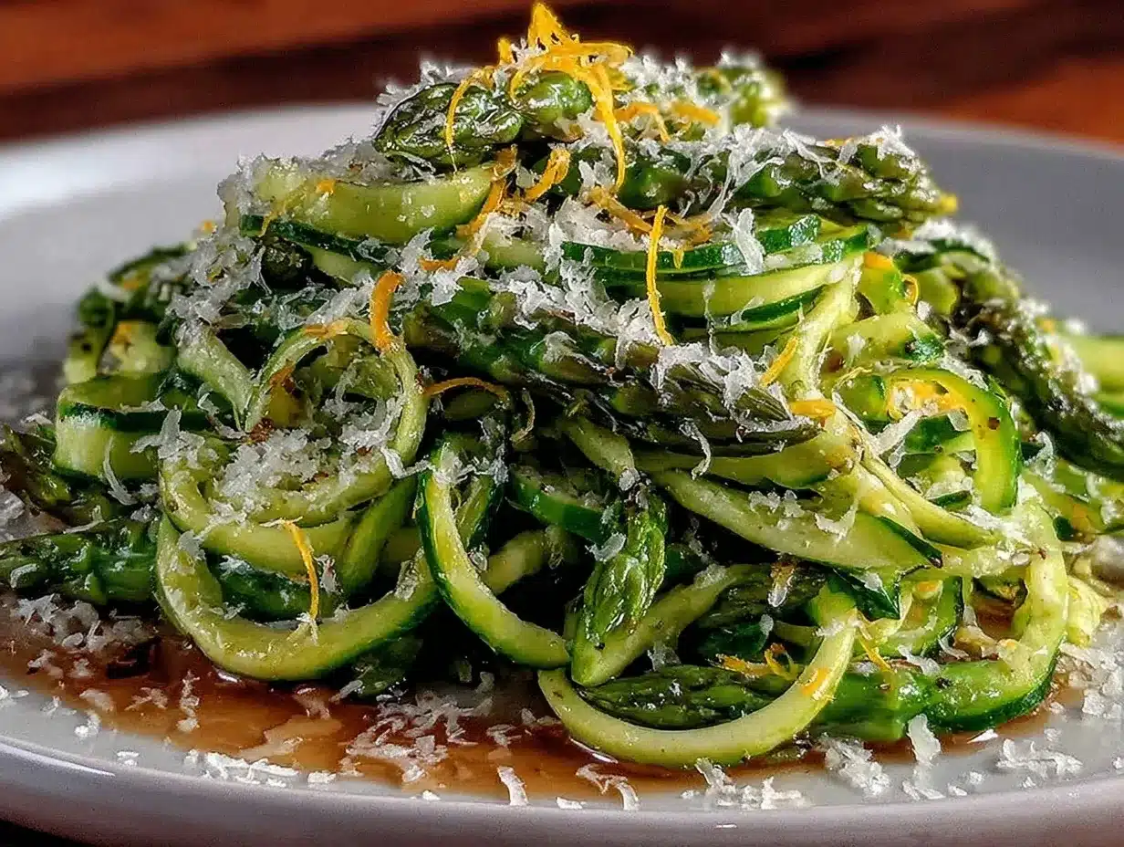 fresh shaved asparagus salad preparation steps
