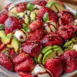 fresh strawberry avocado caprese - featured image