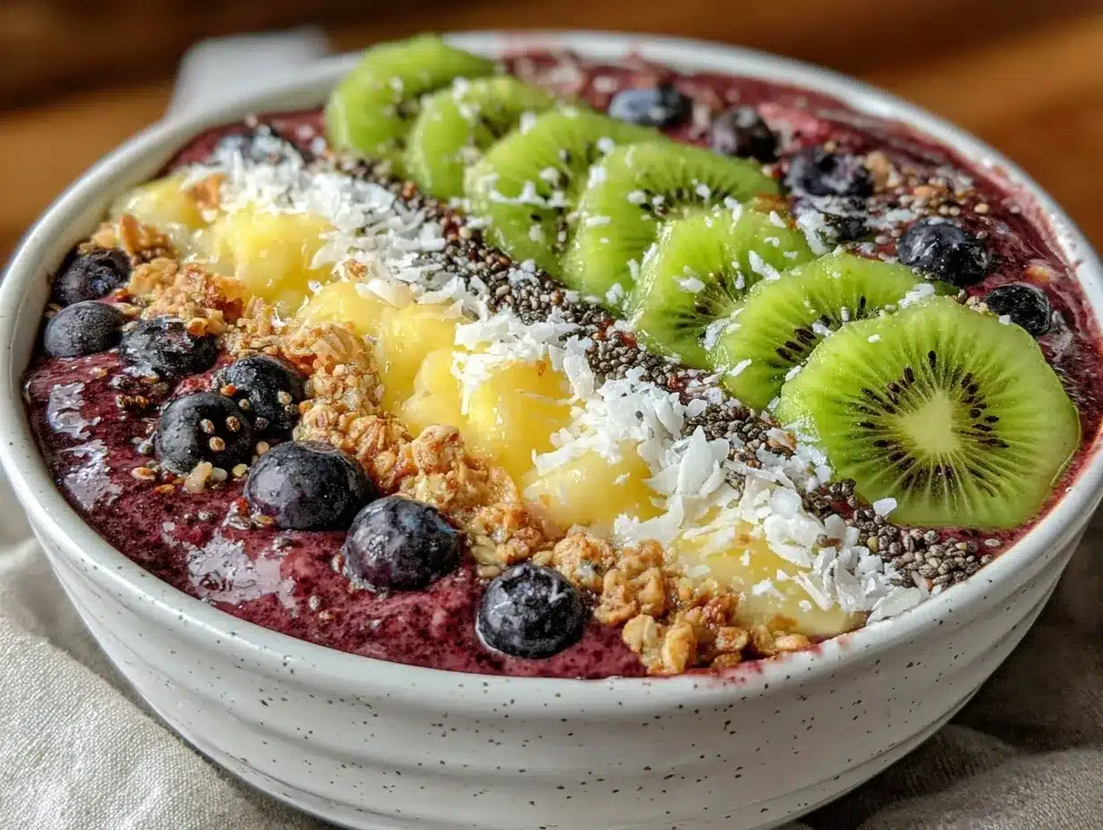 fresh superfood smoothie bowl preparation steps