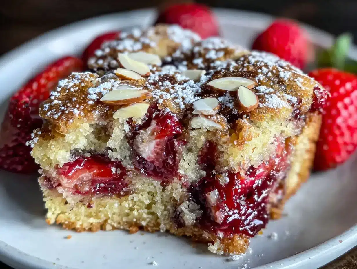 gluten-free strawberry earthquake cake preparation steps