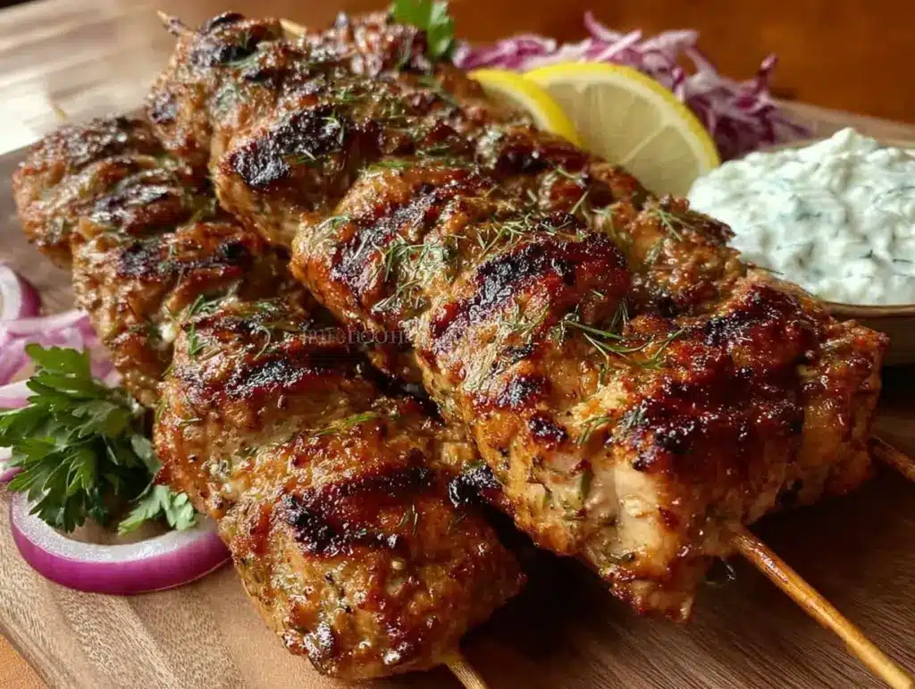 greek chicken souvlaki - featured image
