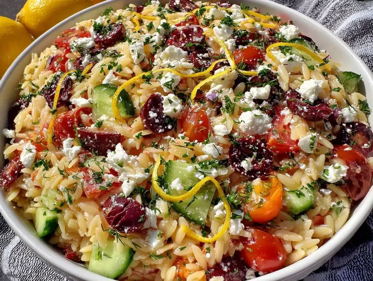 Greek Orzo Salad preparation steps