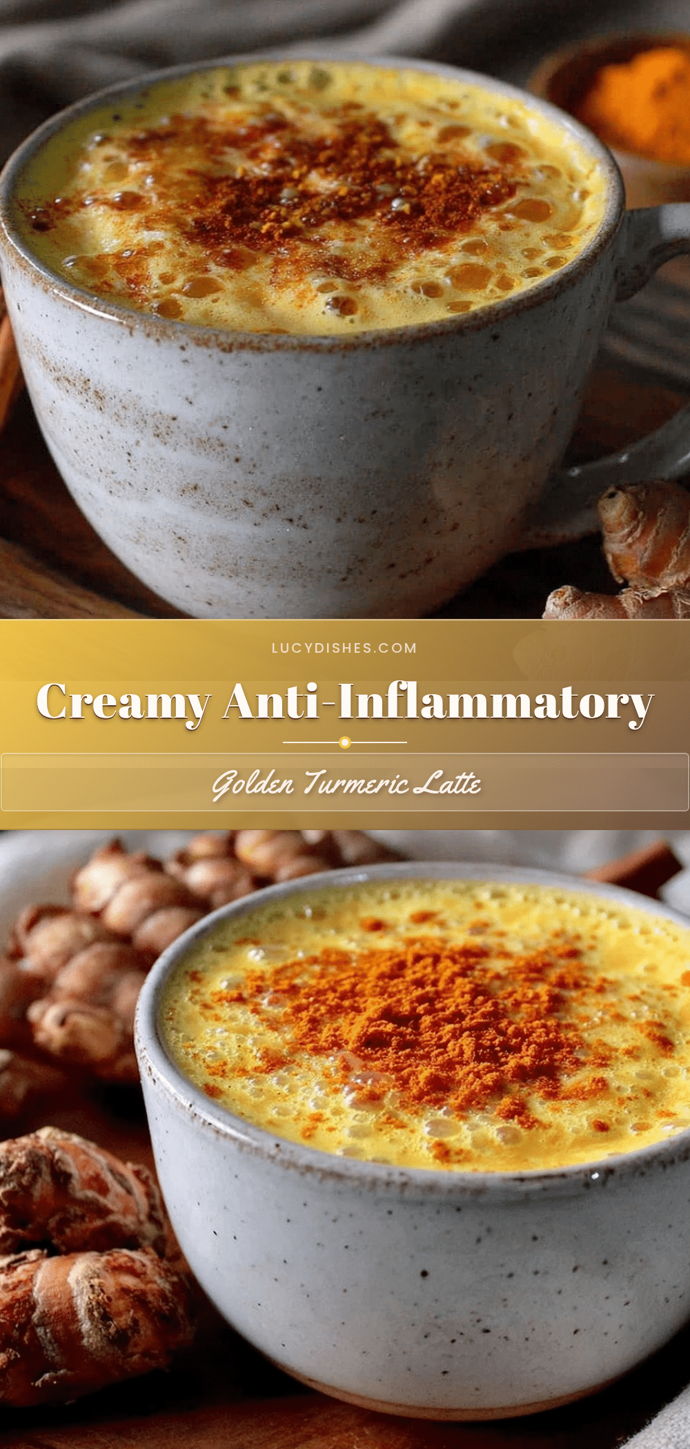 healthy anti-inflammatory golden milk turmeric latte recipe