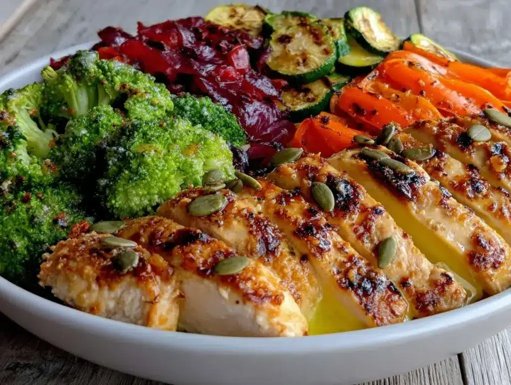 Healthy Gestational Diabetes Chicken and Veggie Bowl - featured image