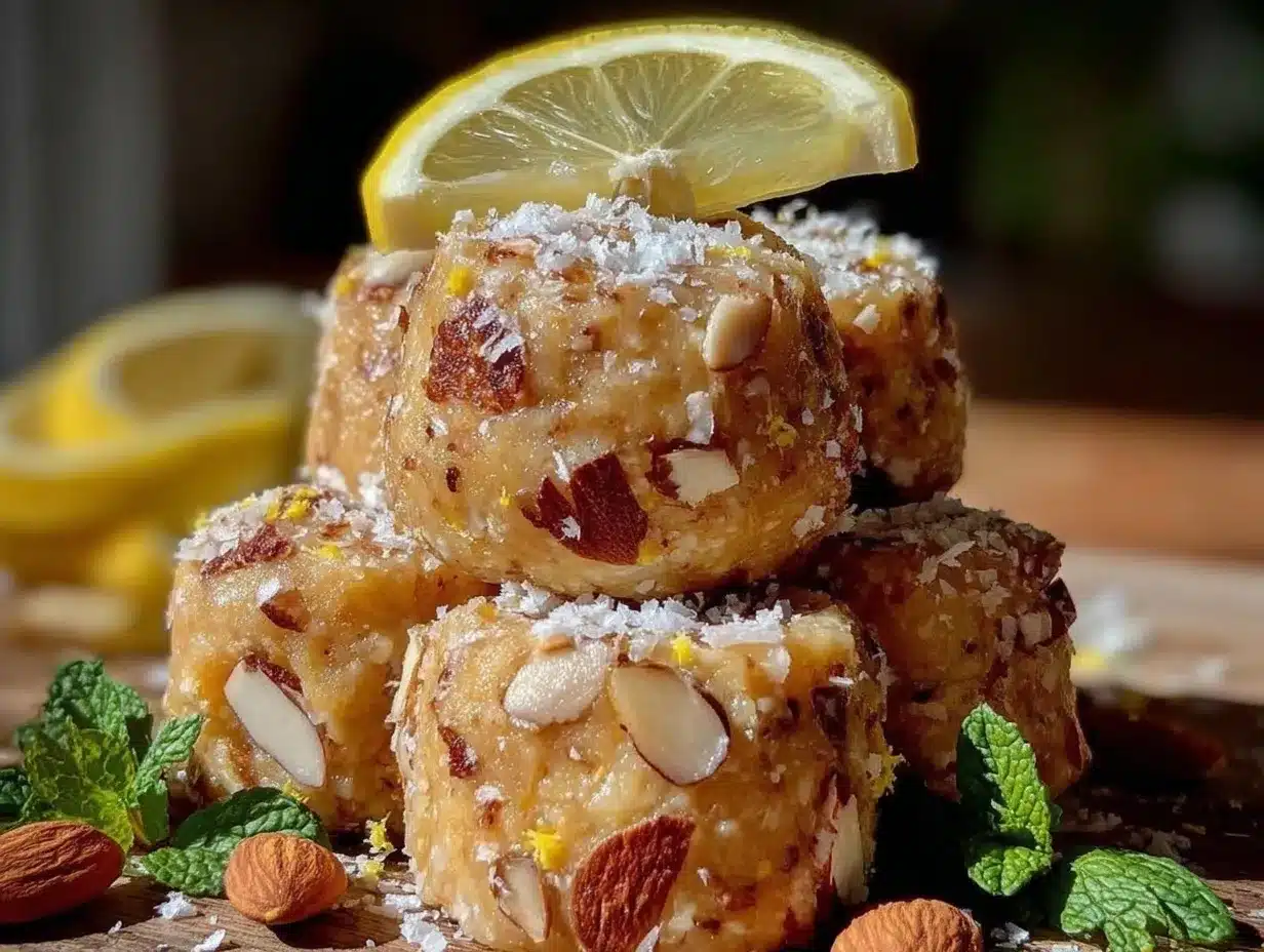 healthy high-protein lemon energy balls preparation steps