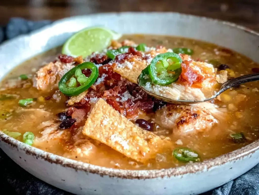 high-protein chicken tortilla soup - featured image