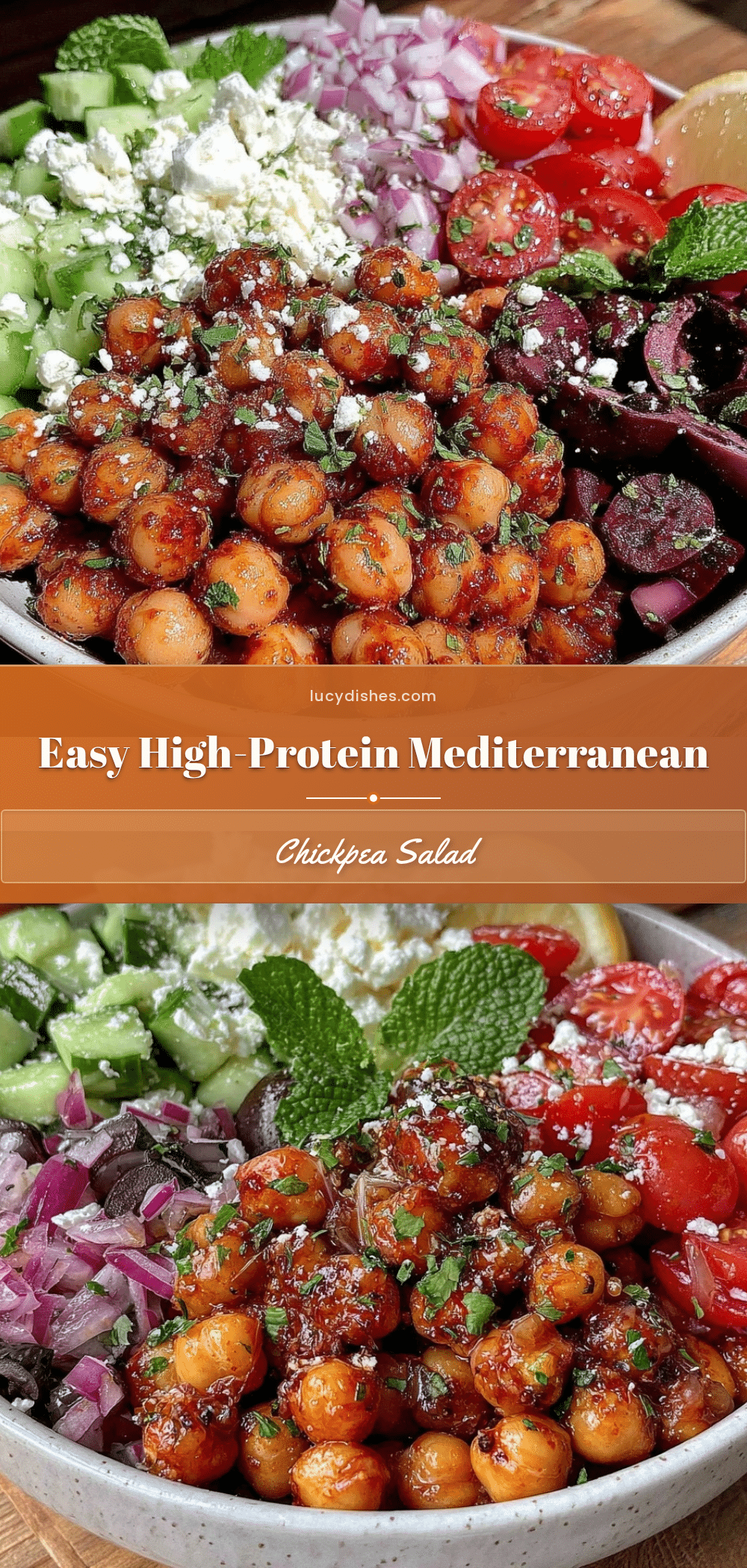 high-protein mediterranean chickpea salad recipe