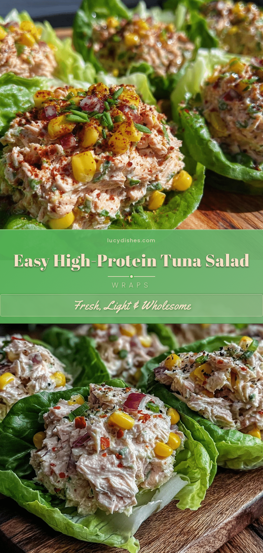 high-protein tuna salad lettuce wraps recipe