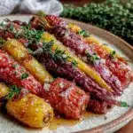 honey glazed rainbow carrots - featured image