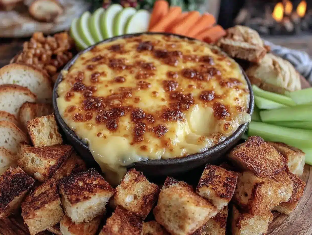 Irish cheddar and beer fondue preparation steps