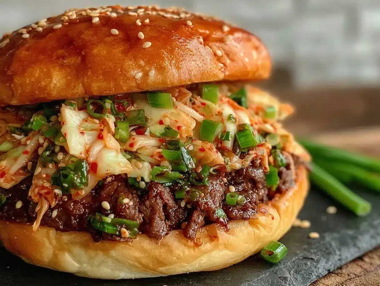 Korean bulgogi burger preparation steps