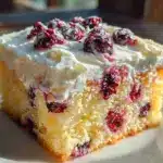 lemon blueberry poke cake - featured image